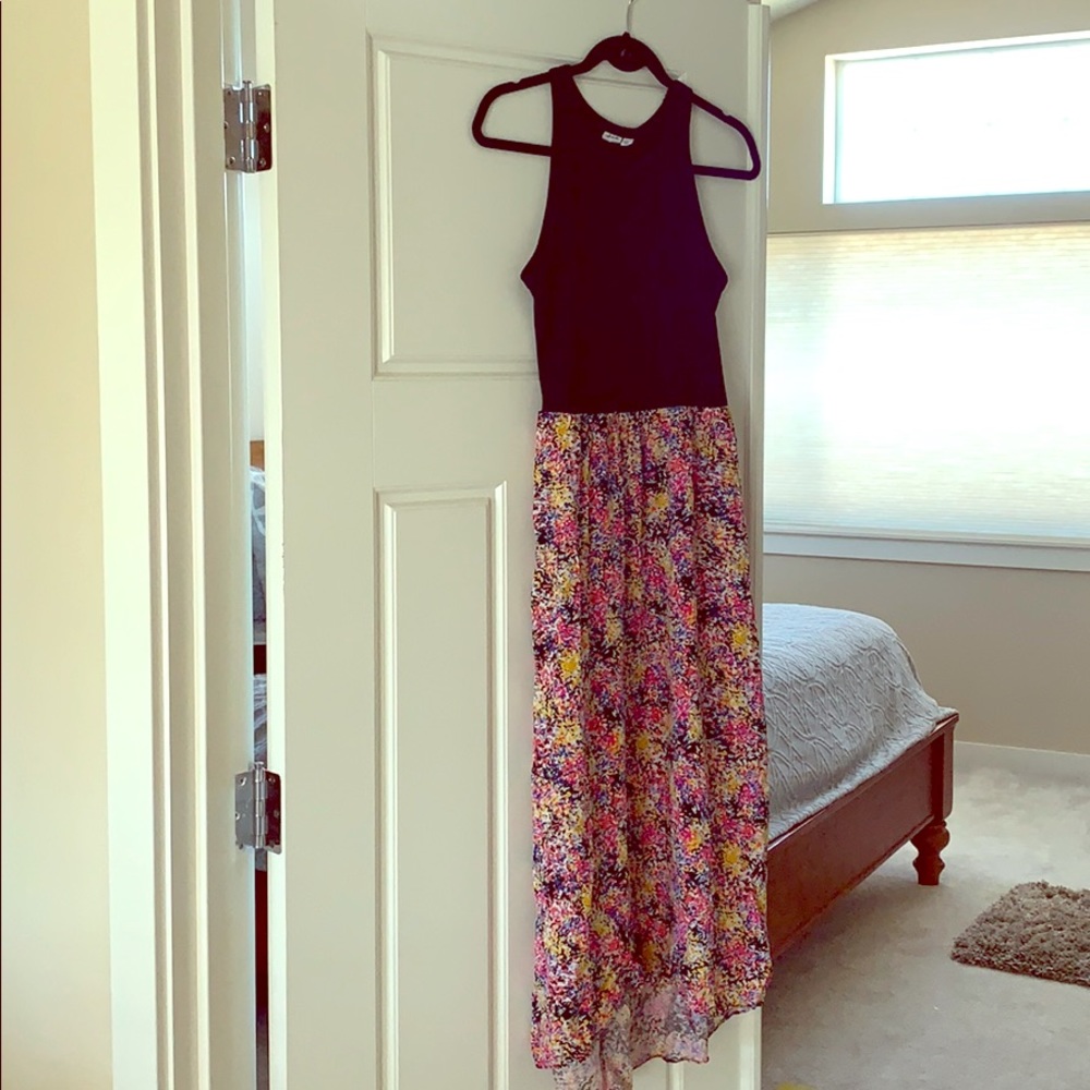 Gap women midi floral dress high neck maxi